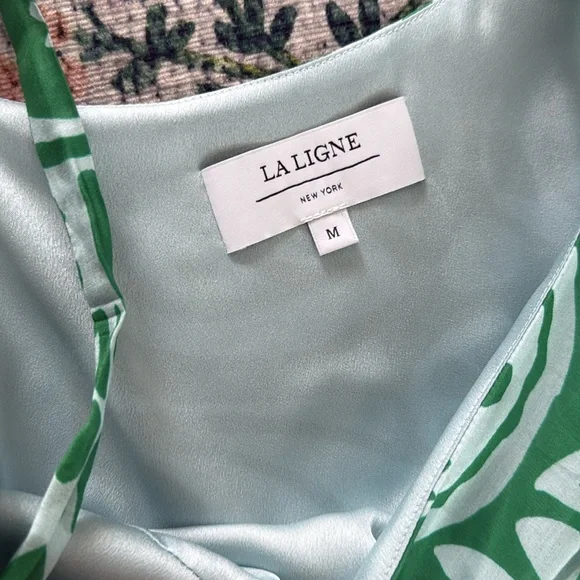 La Ligne Gathered Printed Cotton And Silk-blend Midi Dress In Kelly Green - Picture 4 of 7